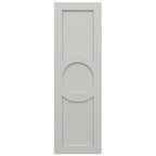18"W x 68"H True Fit PVC Center Circle Arts & Crafts Fixed Mount Shutters, Hailstorm Gray (Per Pair - Hardware Not Included)
