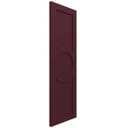 15"W x 74"H True Fit PVC Center Circle Arts & Crafts Fixed Mount Shutters, Wine Red (Per Pair - Hardware Not Included)