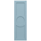 18"W x 71"H True Fit PVC Center Circle Arts & Crafts Fixed Mount Shutters, Peaceful Blue (Per Pair - Hardware Not Included)
