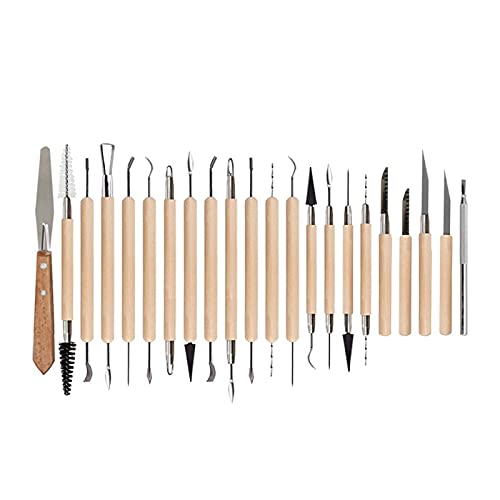45 Pcs Pottery Clay Sculpting Tool Sets for Beginners Professional Art Crafts Wooden Handle Modeling Ceramic Clay Tools