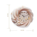 Wall Clock Emboss Decorative Resin Home Livingroom Hanging Mute Quartz Crafts Ornaments Art