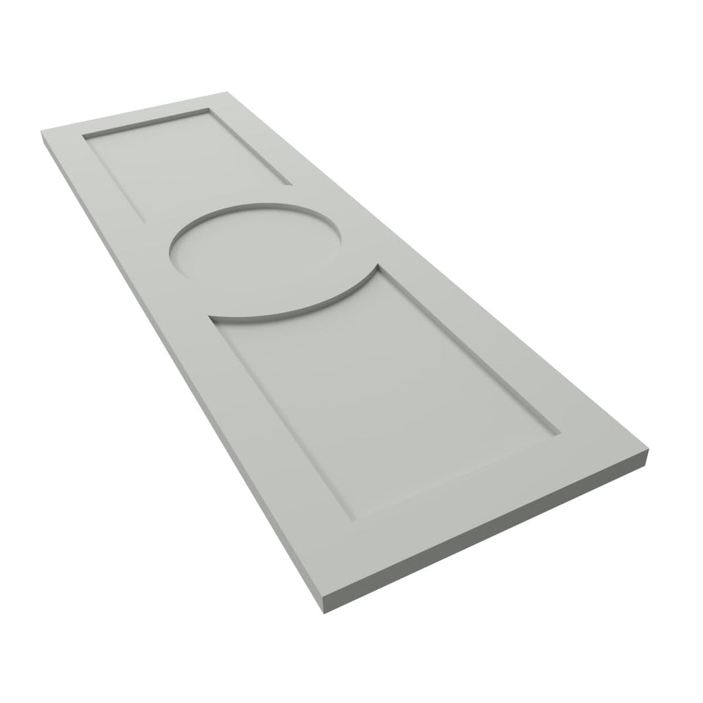 18"W x 68"H True Fit PVC Center Circle Arts & Crafts Fixed Mount Shutters, Hailstorm Gray (Per Pair - Hardware Not Included)