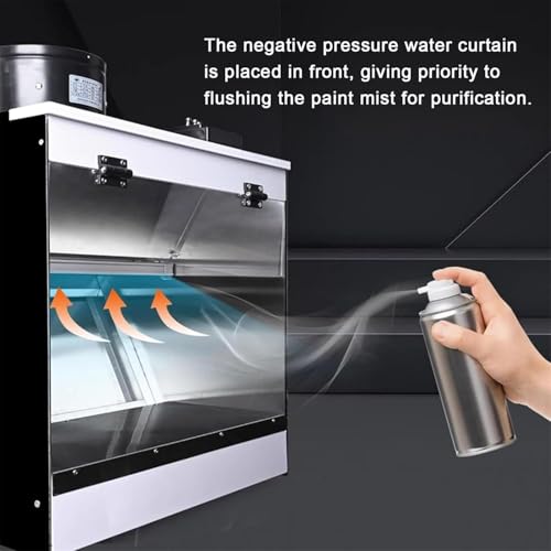 Waterfall Spray Booth for Airbrushing - 5500K LED Lighting, Water-Based Filtration, 40x50x40cm Craft Table for Model Painting, Art Projects, and DIY Crafts.