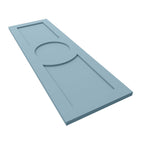 18"W x 71"H True Fit PVC Center Circle Arts & Crafts Fixed Mount Shutters, Peaceful Blue (Per Pair - Hardware Not Included)