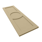 18"W x 68"H True Fit PVC Center Circle Arts & Crafts Fixed Mount Shutters, Natural Twine (Per Pair - Hardware Not Included)