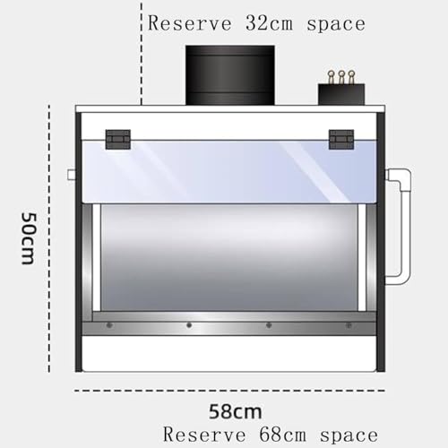 Spray Booth Kit with Waterfall Water Curtain Exhaust System, LED Lighting for Airbrush Model Cake Nail Art Pottery and Crafts