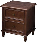 Side Table Nightstand Simple Bedside Table for Bedroom Office Solid Wood Bedside Table 2 Drawer Night Stand Square Cabinet Table with 4 Legs Home Styles Arts and Crafts Night Stand