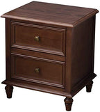 Side Table Nightstand Simple Bedside Table for Bedroom Office Solid Wood Bedside Table 2 Drawer Night Stand Square Cabinet Table with 4 Legs Home Styles Arts and Crafts Night Stand