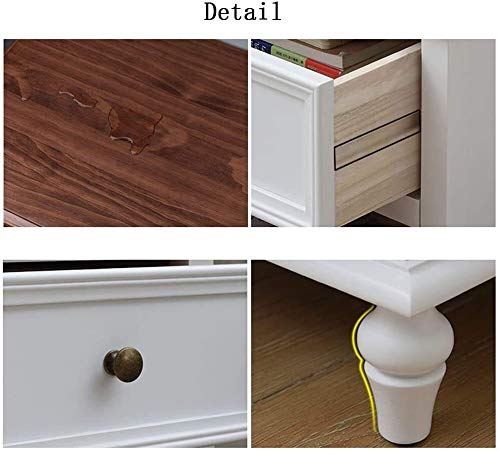 Side Table Nightstand Simple Bedside Table for Bedroom Office Solid Wood Bedside Table 2 Drawer Night Stand Square Cabinet Table with 4 Legs Home Styles Arts and Crafts Night Stand