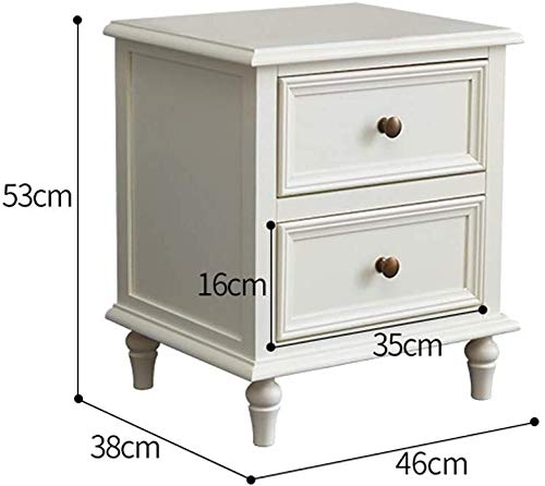 Side Table Nightstand Simple Bedside Table for Bedroom Office Solid Wood Bedside Table 2 Drawer Night Stand Square Cabinet Table with 4 Legs Home Styles Arts and Crafts Night Stand