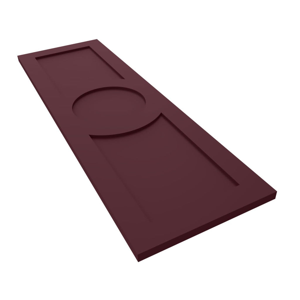 15"W x 74"H True Fit PVC Center Circle Arts & Crafts Fixed Mount Shutters, Wine Red (Per Pair - Hardware Not Included)