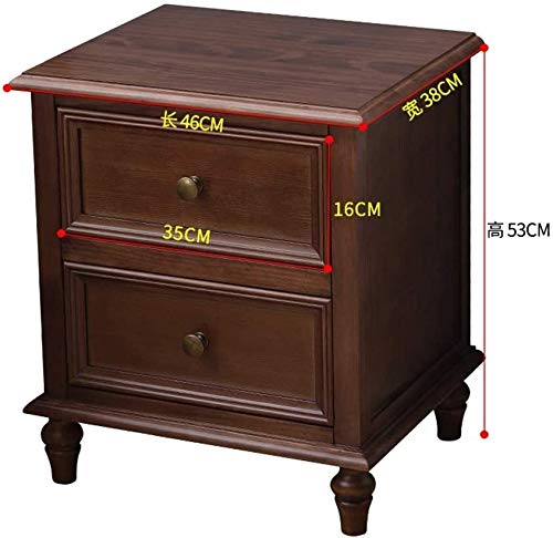 Side Table Nightstand Simple Bedside Table for Bedroom Office Solid Wood Bedside Table 2 Drawer Night Stand Square Cabinet Table with 4 Legs Home Styles Arts and Crafts Night Stand