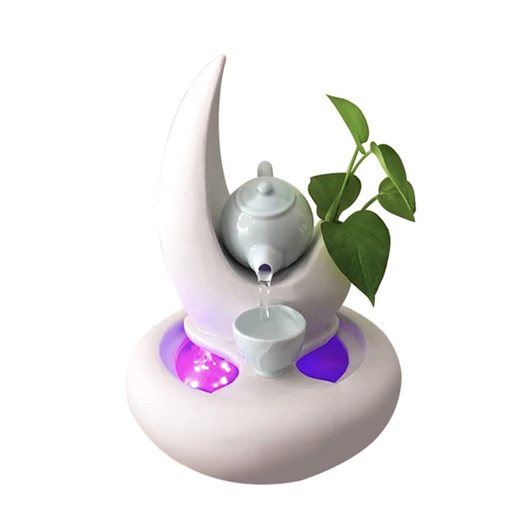 Water Fountain Black/White Earthenware Feng Shui Waterscape Home Decor Ceramic Crafts Landscape Art