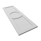 15"W x 78"H True Fit PVC Center Circle Arts & Crafts Fixed Mount Shutters, White (Per Pair - Hardware Not Included)