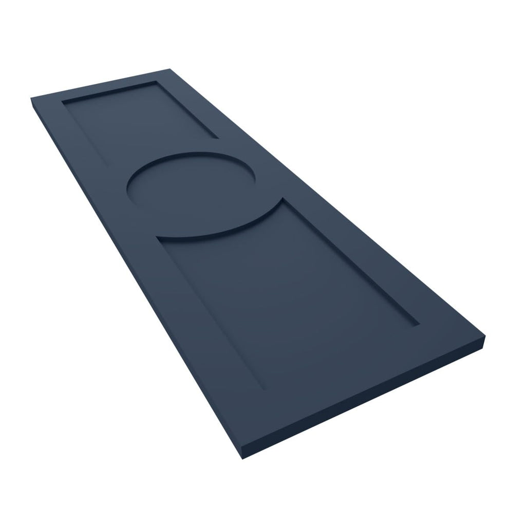 18"W x 71"H True Fit PVC Center Circle Arts & Crafts Fixed Mount Shutters, Starless Night Blue (Per Pair - Hardware Not Included)