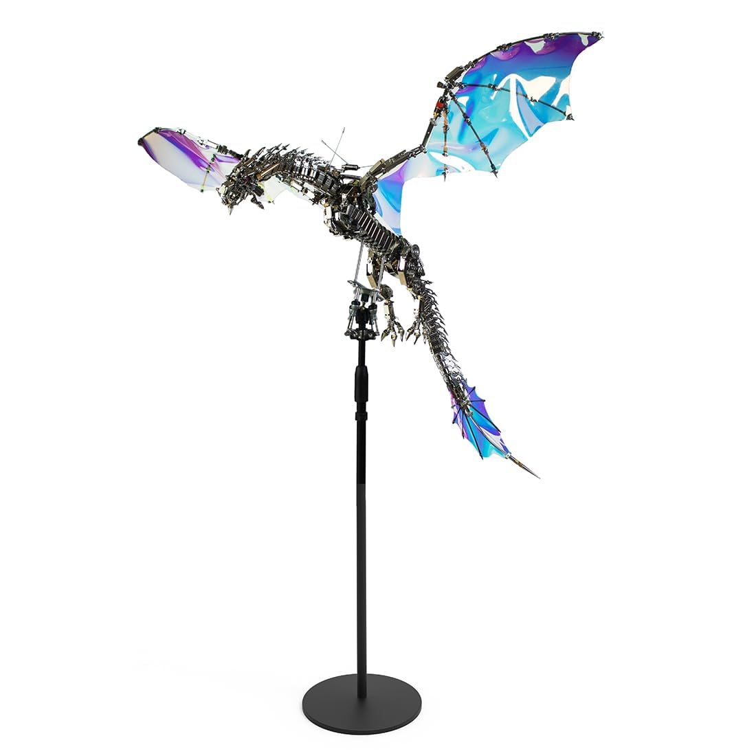 3D Metal Puzzle Animal Model Kit, 3000PCS 3D DIY Assemble Mechanical Bloodthirsty Aurora Dragon with Adjustable Display Stand, Creative Handcrafted Art Craft Desktop Display & Decoration for Adults