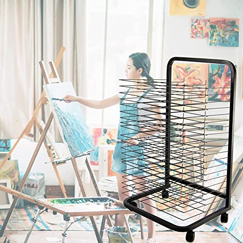 Wire Art Drying Rack, Flexible Shelf Mobile Cart for Classroom Painting Crafts Artwork Canvas Storage, 3 Sizes/20 Shelves,35 Shelves