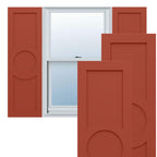 18"W x 71"H True Fit PVC Center Circle Arts & Crafts Fixed Mount Shutters, Starless Night Blue (Per Pair - Hardware Not Included)