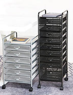 Storage Shelf-Rolling File Cabinet Utility Cart for Office/Home Organization High Capacity Metal Mesh Tool Box Storage Art Craft Organizer on Wheels（Black,35x47