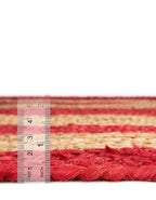Runner Rug Jute 9' x 12' | Casual Weave Crafted Red & Beige