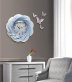 Wall Clock Emboss Decorative Resin Home Livingroom Hanging Mute Quartz Crafts Ornaments Art