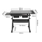 Adjustable Drafting Table with Storage for Home Office and Art Projects, Large Tiltable Craft Desk