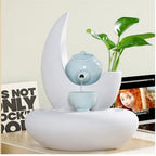 Water Fountain Black/White Earthenware Feng Shui Waterscape Home Decor Ceramic Crafts Landscape Art