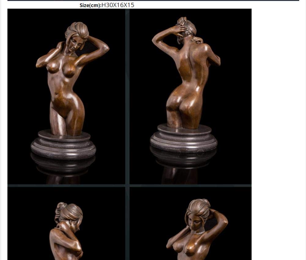 Sculpture LLSJF Wall Bronze Girl Bust Copper Marble Craft Art Decorations