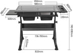 Adjustable Drafting Table with Storage Large Tiltable Craft Desk for Home Office Art W