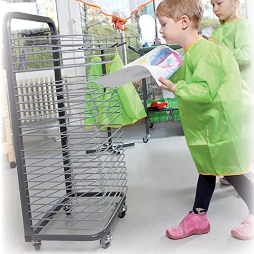 Wire Art Drying Rack, Flexible Shelf Mobile Cart for Classroom Painting Crafts Artwork Canvas Storage, 3 Sizes/20 Shelves,35 Shelves