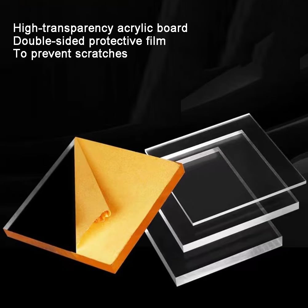 Acrylic Sheet, Transparent Square Cast Board, Art Crafts Protective Sheet Barrier Board for Craft Projects Signs Display Cases(50x90 cm/19.7x35.4 in)