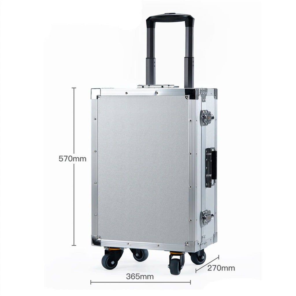 Tool Box Tool Boxes Portable Rolling Upright Trolley Tool Box Aluminum Hard Toolbox with Telescoping Handle Tool Trolley Case for Tools, Art, Craft, and Parts Tool Organizer Tool Chest (B S) (B M)