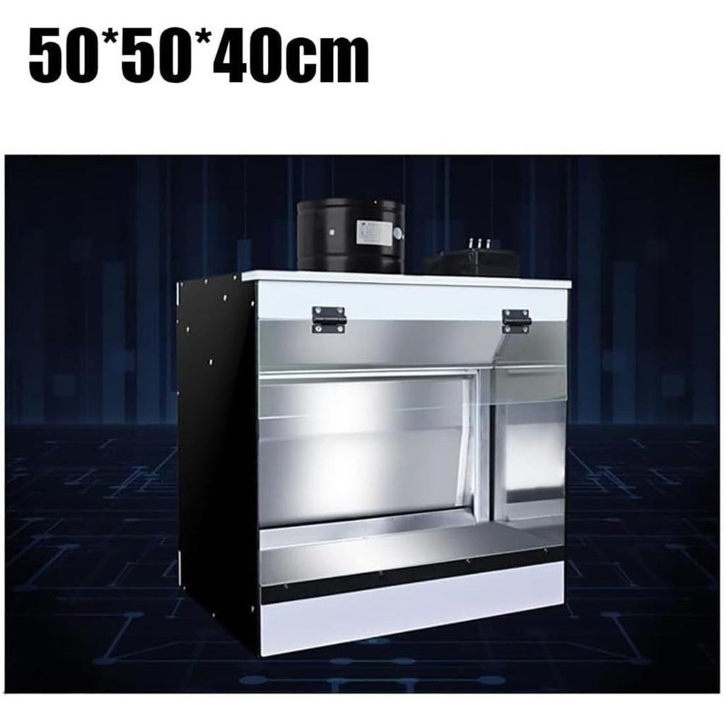 Spray Booth, Craft Table Booth with Water Curtain Exhausting Air System, Led Lighting, for Model Cake Nail Art Pottery & Crafts,50 * 50 * 40cm