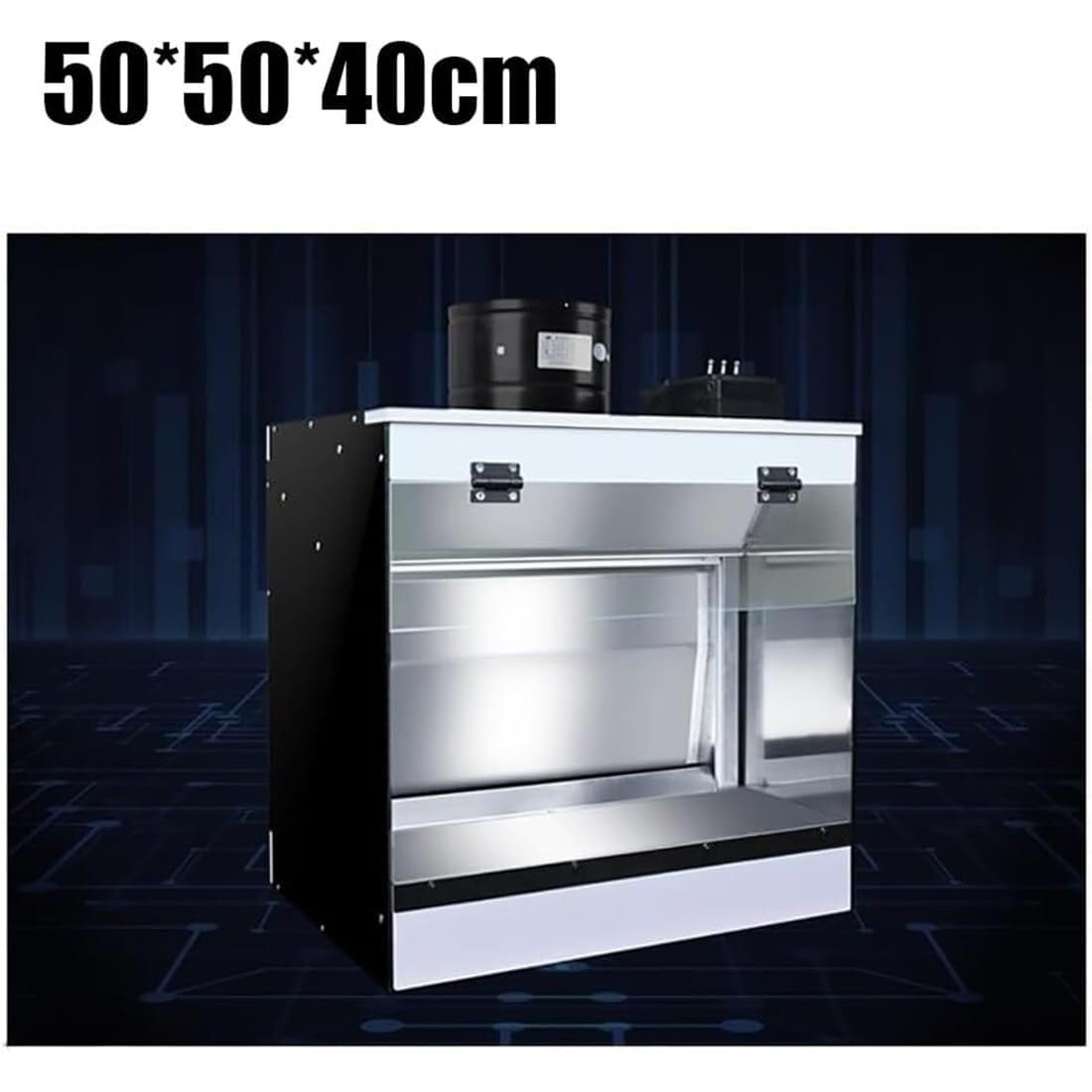 Spray Booth, Craft Table Booth with Water Curtain Exhausting Air System, Led Lighting, for Model Cake Nail Art Pottery & Crafts,50 * 50 * 40cm