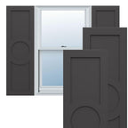18"W x 71"H True Fit PVC Center Circle Arts & Crafts Fixed Mount Shutters, Starless Night Blue (Per Pair - Hardware Not Included)