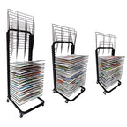 Wire Art Drying Rack, Flexible Shelf Mobile Cart for Classroom Painting Crafts Artwork Canvas Storage, 3 Sizes/20 Shelves,35 Shelves
