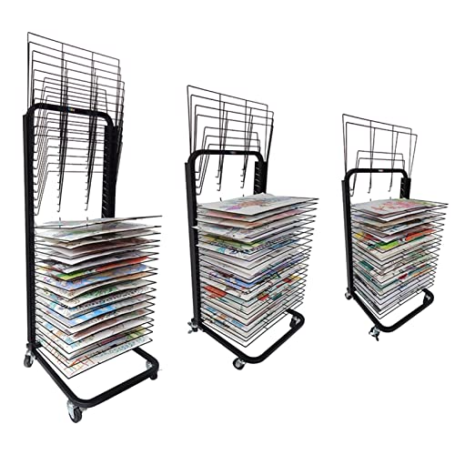 Wire Art Drying Rack, Flexible Shelf Mobile Cart for Classroom Painting Crafts Artwork Canvas Storage, 3 Sizes/20 Shelves,35 Shelves