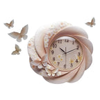 Wall Clock Emboss Decorative Resin Home Livingroom Hanging Mute Quartz Crafts Ornaments Art