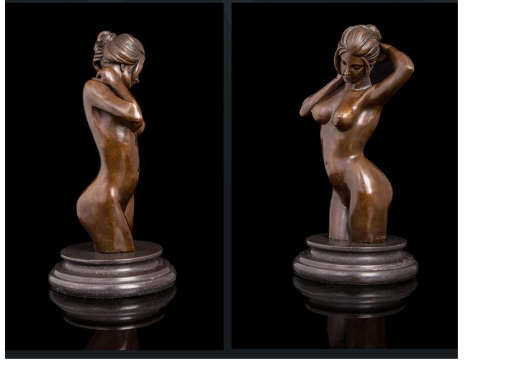 Sculpture LLSJF Wall Bronze Girl Bust Copper Marble Craft Art Decorations