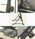 Adjustable Drafting Table with Storage Large Tiltable Craft Desk for Home Office Art W
