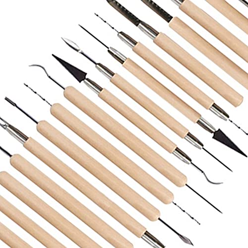 45 Pcs Pottery Clay Sculpting Tool Sets for Beginners Professional Art Crafts Wooden Handle Modeling Ceramic Clay Tools