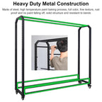 10/12/14/16/18/20-roll Commercial Large Mobile Gift Wrap Rack for Classroom Arts Crafts Activity Holder Loads 660 LBS, Metal Textile Fabric Rolls Organizer - Adjustable Spacing(14 rods,W195cm)