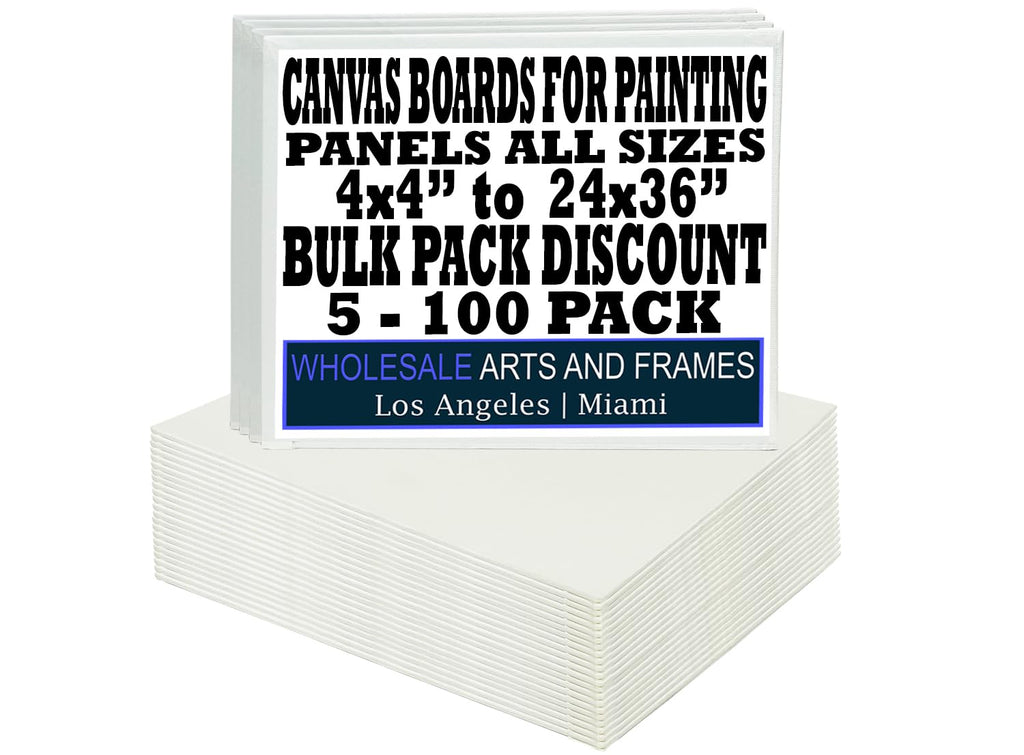 White Canvas Panels 24x36 50 PackProfessional Cotton Artist Quality Acid Free Primed Canvas Boards for Acrylic, Oil and Wet or Dry Art Media for Crafts and Projects by WholesaleArtsFrames-com