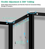 Art Show Display Panels, Mobile Folding Exhibit Screen with Hanging Cables