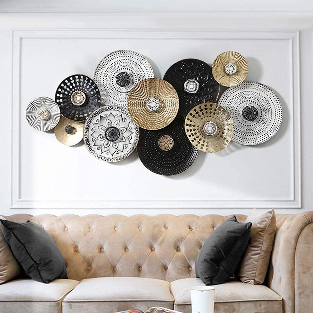 Wall Decor Wall Decor Large Metal Wall Decoration- Art Wall Hanging,Metal Wall Art - Abstract Geometric Multicolor Circles Wall Decor - Large Hand-Crafted Wall Decoration,Contemporary Design Picture S