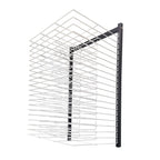 Wall-Mounted Art Drying Rack for Classrooms & Studios, 20 Steel Shelves, Black & White, Perfect for Artwork Storage, Paint Crafts, and Art Supplies Organizer