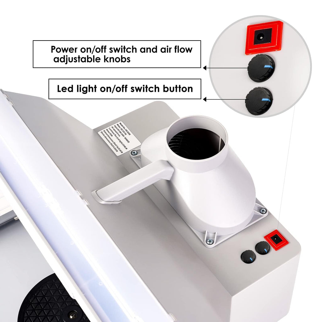 Airbrush Spray Booth Kit with LED Light, Portable Paint Booth for Crafts, Compact Airbrush Station for Cake and T-Shirt Painting, Hobby and Art Projects