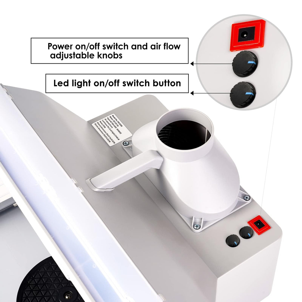 Airbrush Spray Booth Kit with LED Light, Portable Paint Booth for Crafts, Compact Airbrush Station for Cake and T-Shirt Painting, Hobby and Art Projects