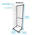 40 Wire Shelves Mobile Classrooms Art Drying Rack Artwork Storage Rack Printing Crafts Drying Shelf with Wheels for Art Studios, 17.3 x 16.5 x 55.9 inches, Stee