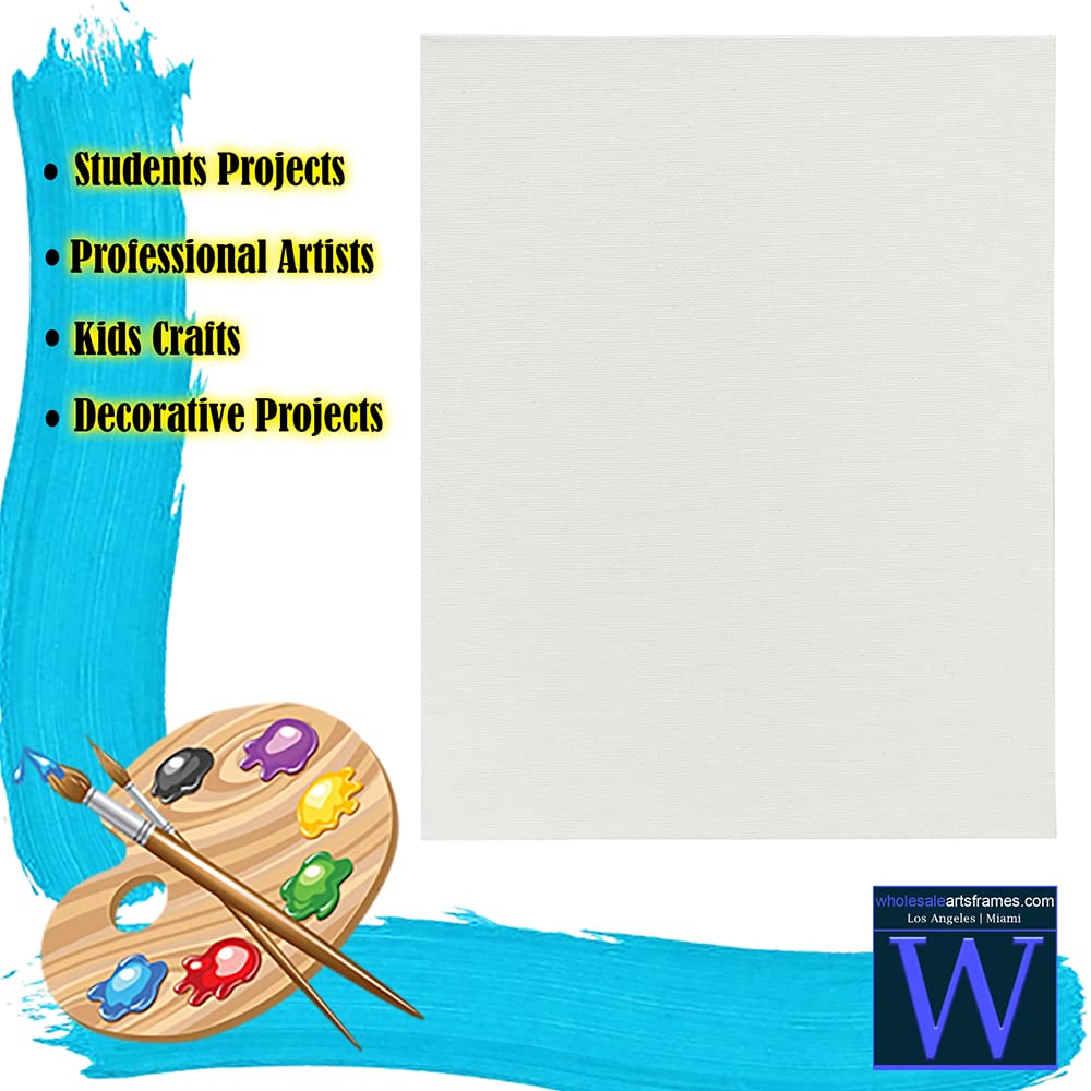 White Canvas Panels 24x36 50 PackProfessional Cotton Artist Quality Acid Free Primed Canvas Boards for Acrylic, Oil and Wet or Dry Art Media for Crafts and Projects by WholesaleArtsFrames-com